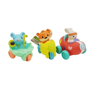Infantino Spring Speedster Baby Toy Racing Car Lot of 3 Bunny, Mouse,‎ Fox